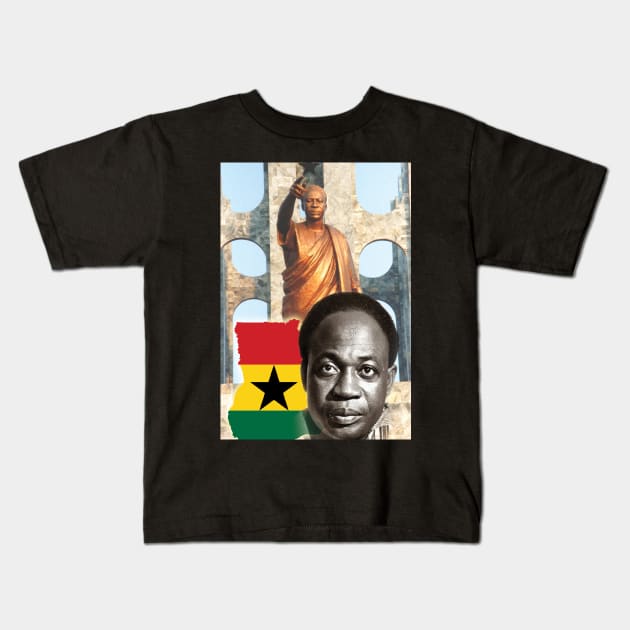 Kwame Nkrumah First President of Ghana and Pan African Leader Kids T-Shirt by Panafrican Studies Group